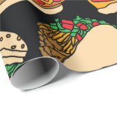 Pizzaburger Hotdog Pommes frites Tacos Geschenkpapier (Rolleneckpunkt)