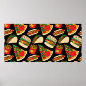 Pizzaburger Hotdog Pommes frites Tacos Poster (Vorne)
