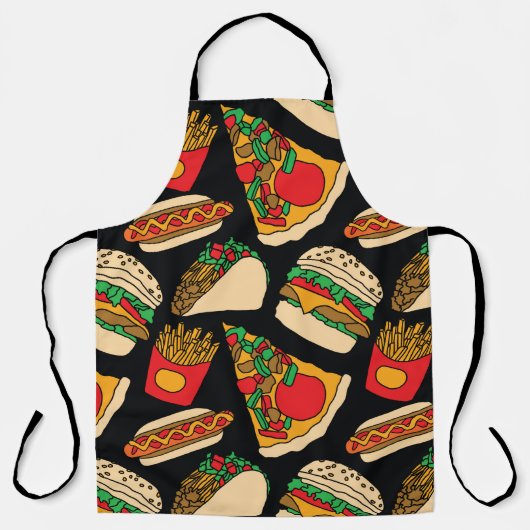 Pizzaburger Hotdog Pommes frites Tacos Schürze (Vorderseite)