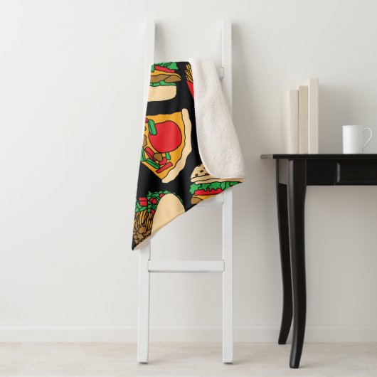 Pizzaburger Hotdog Pommes frites Tacos Sherpadecke (Beispiel)