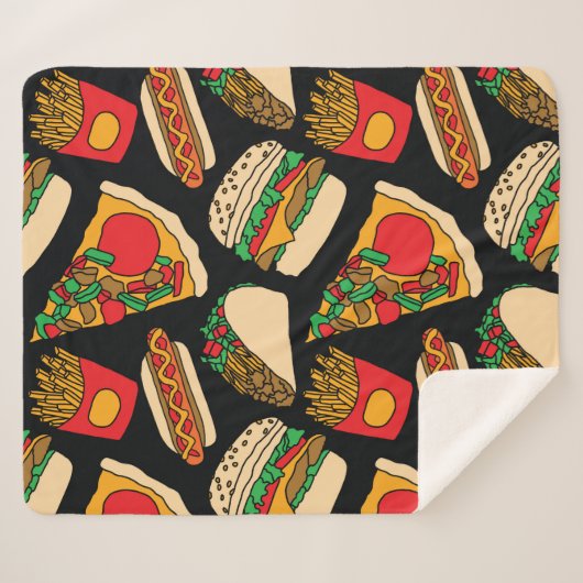 Pizzaburger Hotdog Pommes frites Tacos Sherpadecke (Vorderseite (Horizontal))