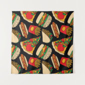 Pizzaburger Hotdog Pommes frites Tacos Wandteppich (Vorderseite (Horizontal))