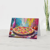 Pizzafarben Moderne Abstrakte Kunst Karte (Vorderseite)