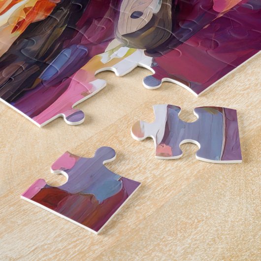 Pizzafarben Moderne Abstrakte Kunst Puzzle (Seite)