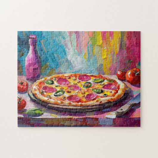 Pizzafarben Moderne Abstrakte Kunst Puzzle (Horizontal)