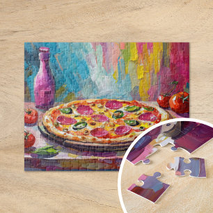 Pizzafarben Moderne Abstrakte Kunst Puzzle