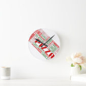 Pizzageplauder Runde Wanduhr (Zuhause)