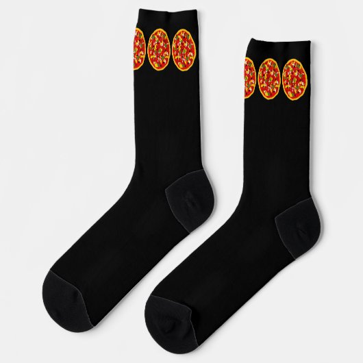 Pizzaiolo Cartoon Pizza Print Socken (Linkes Detail)
