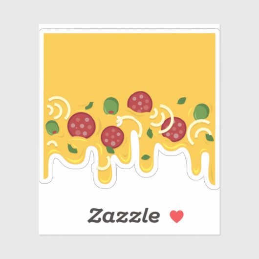 Pizzakäse und Pepperonis-Oliven-Retromuster Aufkleber (Blatt)