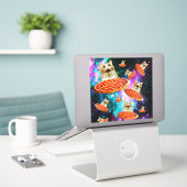 Pizzakatze Aufkleber (Laptop auf Schreibtisch)