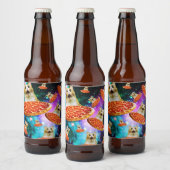 Pizzakatze Bierflaschenetikett (Flaschen)