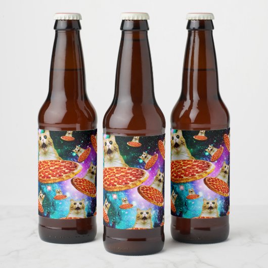 Pizzakatze Bierflaschenetikett (Flaschen)