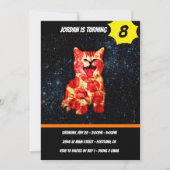 Pizzakatze im Weltraum Einladung (Vorderseite)