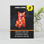 Pizzakatze im Weltraum Einladung (Stehend Vorderseite)