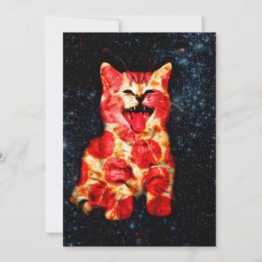 Pizzakatze im Weltraum Einladung (Rückseite)