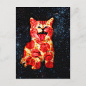 Pizzakatze im Weltraum Postkarte (Vorderseite)