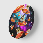 Pizzakatze Runde Wanduhr (Winkel)