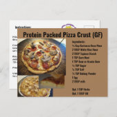 Pizzakrusrezept aus Proteinverpackung Postkarte (Vorne/Hinten)