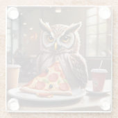 Pizzaliebende Schüssel im Café Glasuntersetzer (Rückseite)
