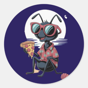 Pizzaliebhaber Runder Aufkleber