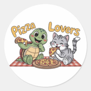 Pizzaliebhaber Runder Aufkleber