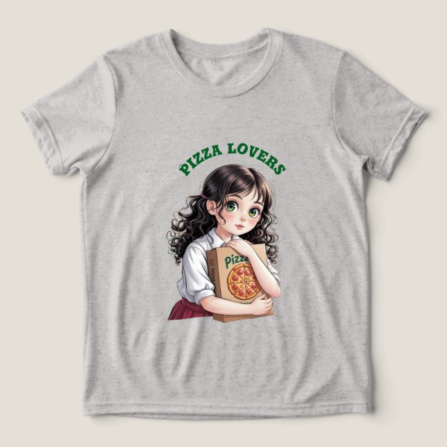 Pizzaliebhaber Tri-Blend Shirt (Design Vorderseite)