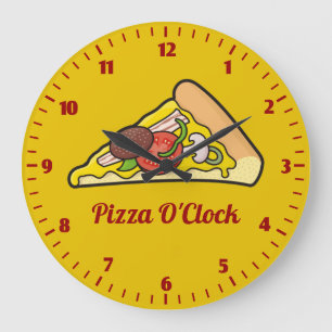 Pizzalschnitt Große Wanduhr
