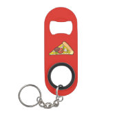 Pizzalschnitt-Schlüsselanhänger Mini Flaschenöffner (Vorderseite)