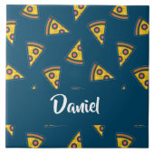 Pizzamuster auf Blau Fliese (Vorderseite)