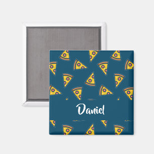 Pizzamuster auf Blau Magnet