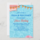 Pizzapool Party Einladung (Vorderseite)