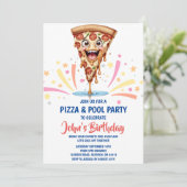 Pizzapool Party Einladung (Stehend Vorderseite)