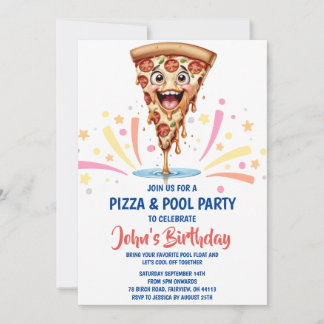 Pizzapool Party Einladung