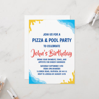 Pizzapool Party Einladung