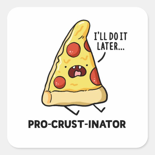 Pizzapucksticker Quadratischer Aufkleber (Vorderseite)