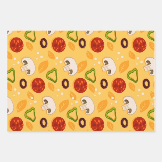 Pizzapustradel zum Verpacken von Papierblättern Geschenkpapier Set (Vorderseite 2)