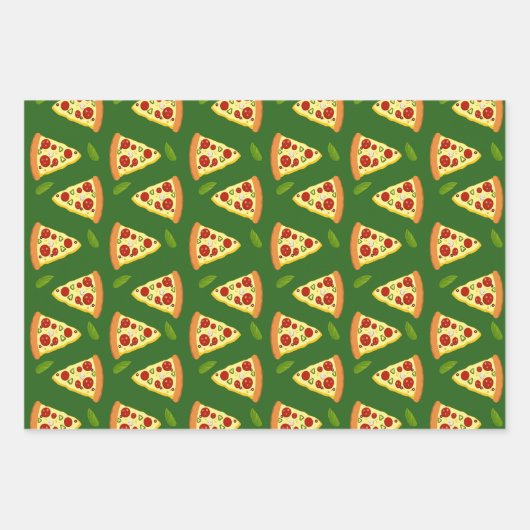 Pizzapustradel zum Verpacken von Papierblättern Geschenkpapier Set (Vorderseite)