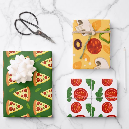 Pizzapustradel zum Verpacken von Papierblättern Geschenkpapier Set (Vorderseite)