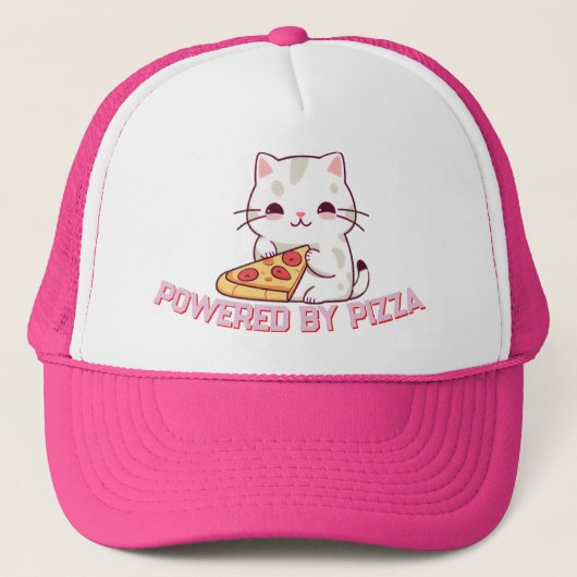 Pizzas mit Niedlicher Katze Truckerkappe (Vorderseite)