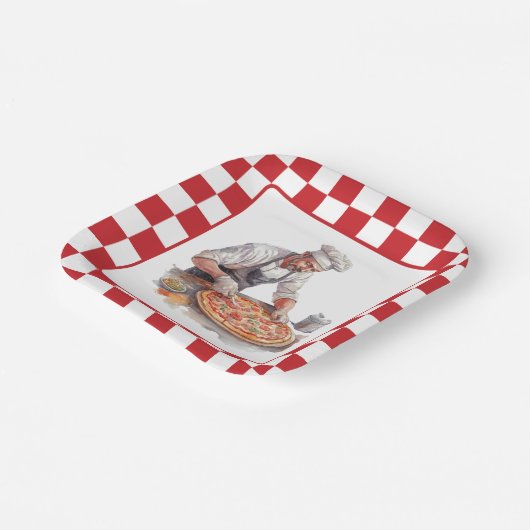 Pizzas-Party für coole Koch Pappteller (Gewinkelt)