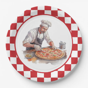 Pizzas-Party für coole Koch Pappteller
