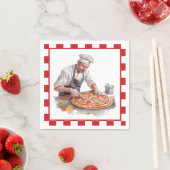 Pizzas-Party für coole Koch Serviette (Beispiel)