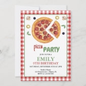 Pizzas Party, Geburtstagsfeier Einladung (Vorderseite)