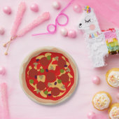 Pizzas Pepperoni mit Nüchtern-Party-Papier-Teller Pappteller (Party)