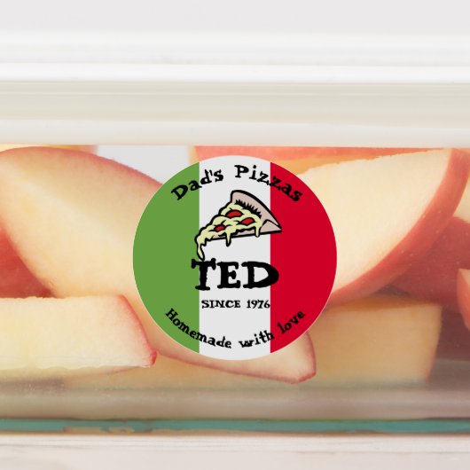 Pizzas von Vater Etiketten (Befestigt)