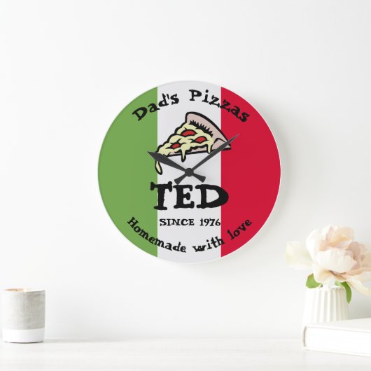 Pizzas von Vater Große Wanduhr (Zuhause)