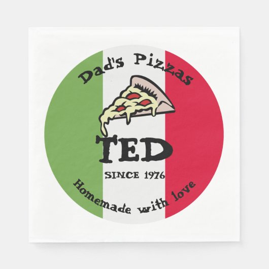 Pizzas von Vater Serviette (Vorderseite)