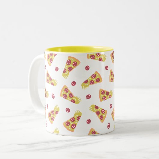 Pizzas Zweifarbige Tasse (Vorderseite Links)