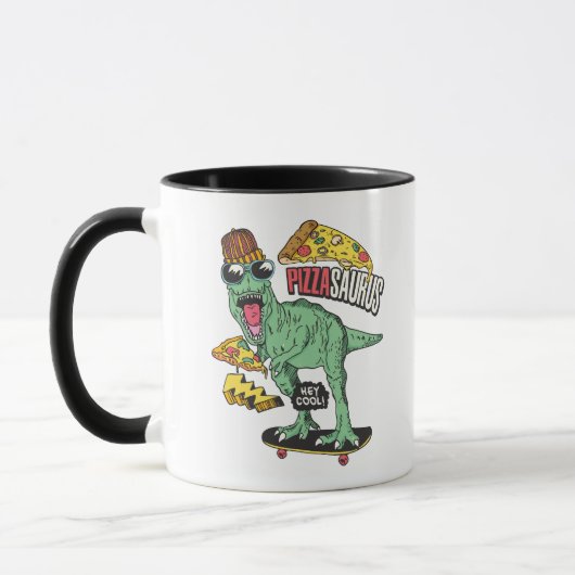Pizzasaurus Cool Skater T-Rex Pizza Lover Mug Tasse (Links)