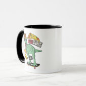 Pizzasaurus Cool Skater T-Rex Pizza Lover Mug Tasse (Vorderseite Links)
